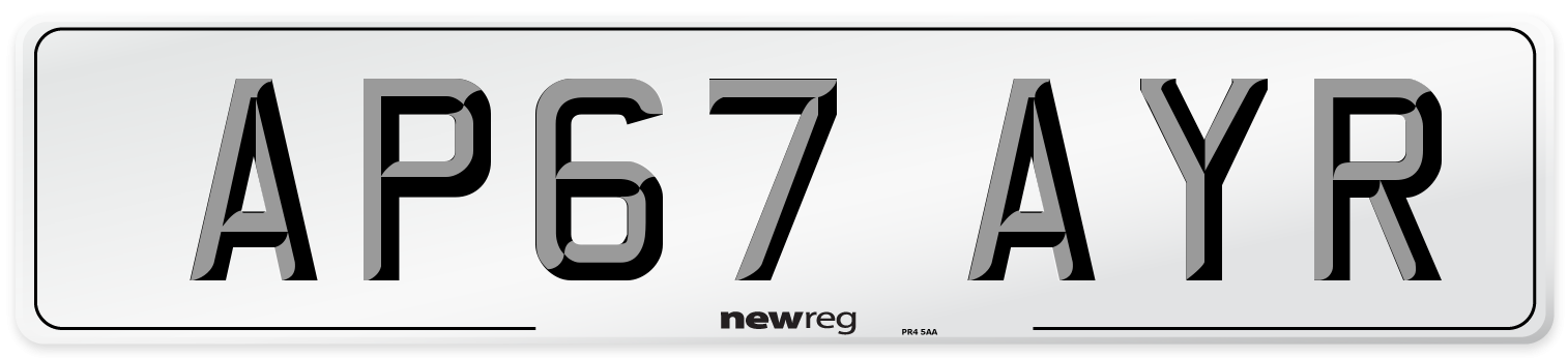 AP67 AYR Number Plate from New Reg